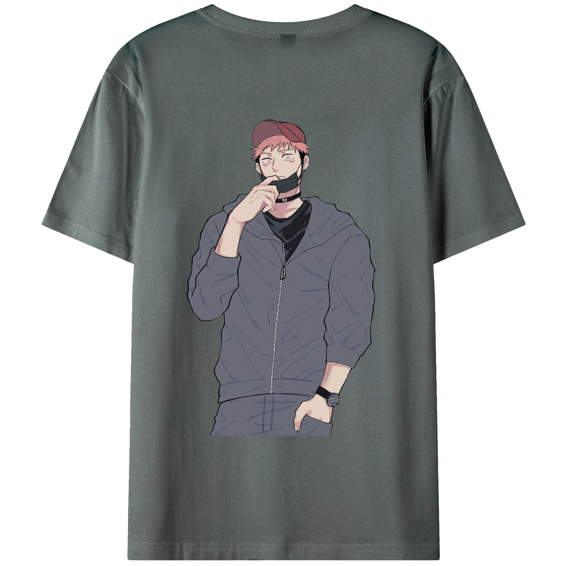 （画像用） 呪術廻戦 Jujutsu Kaisen 綿100％ メンズ半袖Tシャツ（バックプリント） 通気性
